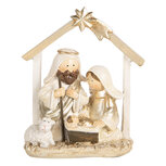 Clayre & Eef | Kerstdecoratie Kerstgroep Beige Goudkleurig 10x5x12 cm | 6PR5648 Clayre & Eef | Kerstdecoratie Kerstgroep Beige Goudkleurig 10x5x12 cm | 6PR5648