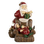 Clayre & Eef | Kerstdecoratie Kerstman Rood Bruin 17x13x18 cm | 6PR5668 Clayre & Eef | Kerstdecoratie Kerstman Rood Bruin 17x13x18 cm | 6PR5668