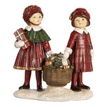 Clayre & Eef | Kerstdecoratie Kinderen Rood Groen 11x6x12 cm | 6PR5678 Clayre & Eef | Kerstdecoratie Kinderen Rood Groen 11x6x12 cm | 6PR5678