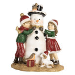 Clayre & Eef | Kerstdecoratie Kinderen met Sneeuwman Rood Wit 13x10x16 cm | 6PR5679 Clayre & Eef | Kerstdecoratie Kinderen met Sneeuwman Rood Wit 13x10x16 cm | 6PR5679