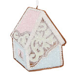 Clayre & Eef | Decoratie hanger huisje Blauw Roze 9x1x10 cm | 6PR5341 Clayre & Eef | Decoratie hanger huisje Blauw Roze 9x1x10 cm | 6PR5341