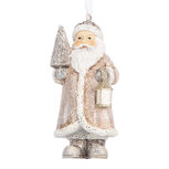 Clayre & Eef | Decoratie hanger kerstman Beige Wit 5x4x9 cm | 6PR5661 Clayre & Eef | Decoratie hanger kerstman Beige Wit 5x4x9 cm | 6PR5661