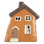 Clayre & Eef | Decoratie Huisje Oranje Grijs 18x13x20 cm | 6CE2204 Clayre & Eef | Decoratie Huisje Oranje Grijs 18x13x20 cm | 6CE2204