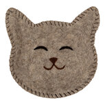 Clayre & Eef | Vilten schaal Kat Grijs Bruin 15x16x4 cm | 66301 Clayre & Eef | Vilten schaal Kat Grijs Bruin 15x16x4 cm | 66301