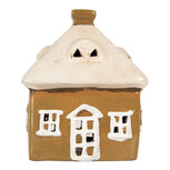 Clayre & Eef | Decoratie Huisje Bruin Beige 12x9x14 cm | 6CE2184 Clayre & Eef | Decoratie Huisje Bruin Beige 12x9x14 cm | 6CE2184