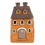 Clayre & Eef | Decoratie Huisje Oranje Grijs 23x17x37 cm | 6MG0126 Clayre & Eef | Decoratie Huisje Oranje Grijs 23x17x37 cm | 6MG0126