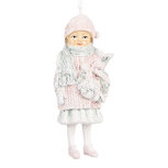 Clayre & Eef | Decoratie hanger Kind Roze Groen 5x4x11 cm | 6PR5659 Clayre & Eef | Decoratie hanger Kind Roze Groen 5x4x11 cm | 6PR5659