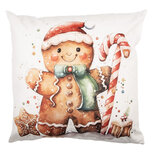 Clayre & Eef | Kussenhoes Wit Bruin 45x45 cm | KT021.434 Clayre & Eef | Kussenhoes Wit Bruin 45x45 cm | KT021.434
