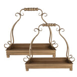 Clayre & Eef | Serveerschalen Set van 2 Goudkleurig 43x26x41 / 34x21x30 cm | 66284 Clayre & Eef | Serveerschalen Set van 2 Goudkleurig 43x26x41 / 34x21x30 cm | 66284
